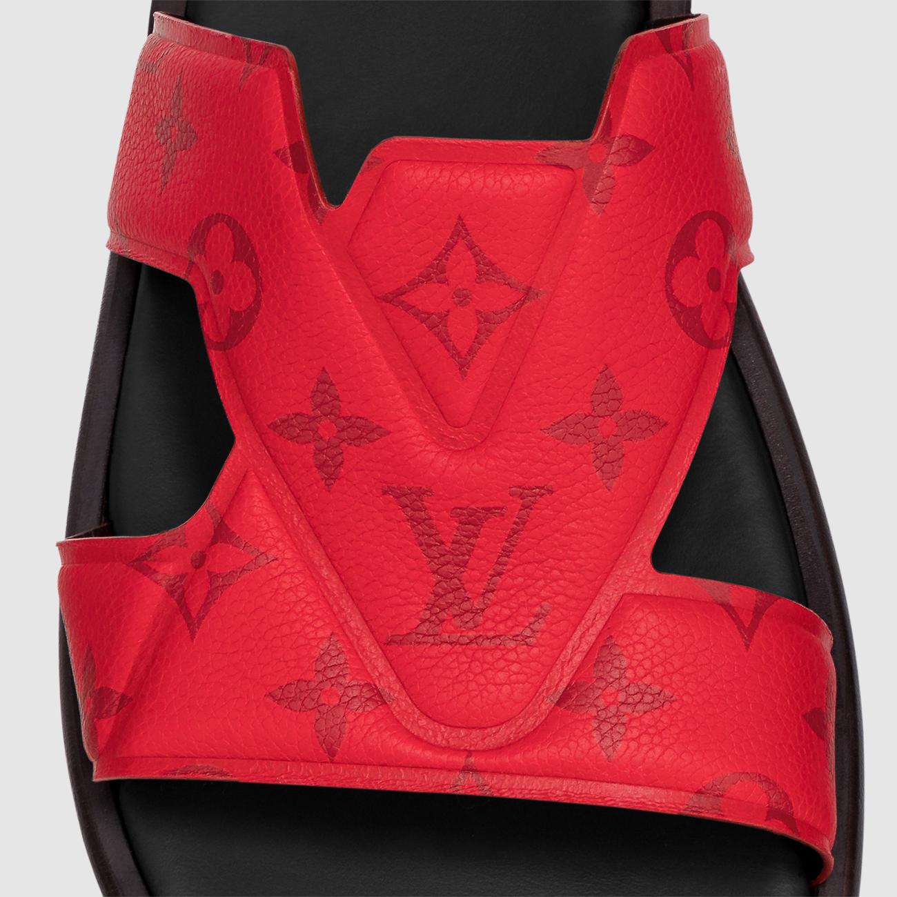 Dép Louis Vuitton Oasis Mule Nam Monogram Đỏ